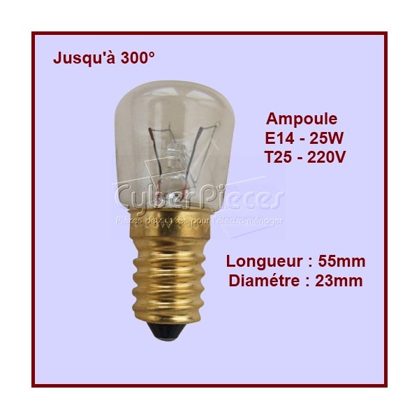 Lampe de Four / Frigo E14 - 25w - 300° 50294697003 - Pièces four