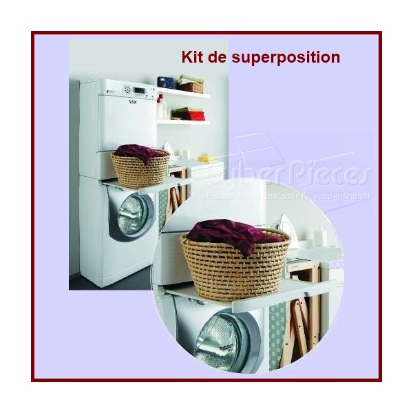 Kit de superposition universel WPRO pour lave-linge et sèche-linge 