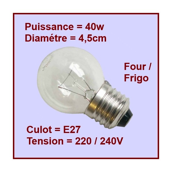 Ampoule UNIVERSEL AMPOULE DE FOUR 300 degres E14 40W ELE