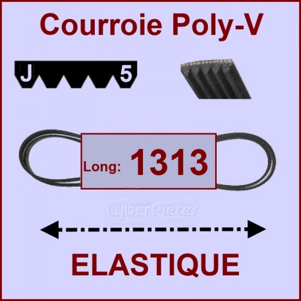 Courroie 1313J5 - EL- élastique CYB-003889