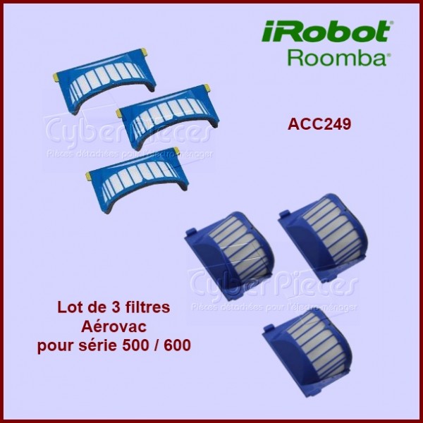 Lot de 3 filtres Aérovac pour Irobot ROOMBA - ACC249 - Pièces aspir