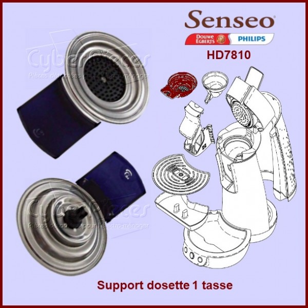 Support dosette 1 tasse Senséo HD7805, HD7810, HD7811, HD7812, HD7813,  HD7814, HD7816