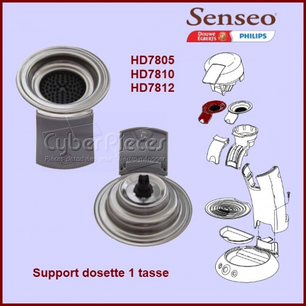 Support dosette 1 tasse gris Senseo - 422225938980 - Machine à dose