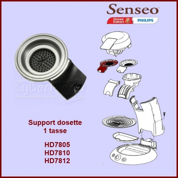 SUPPORT FILTRE 1 TASSE SENSEO PHILIPS HD7810 ET HD7812 - Vigier  Electroménager