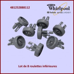 Roulette grise panier inférieur lave-vaisselle Whirlpool 481252888112