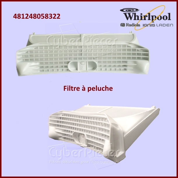 Filtre à peluche Whirlpool 481248058322