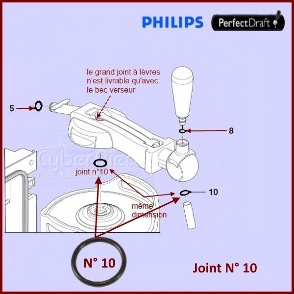 Kit 4 joints remplacement Philips Perfectdraft tireuse à bière