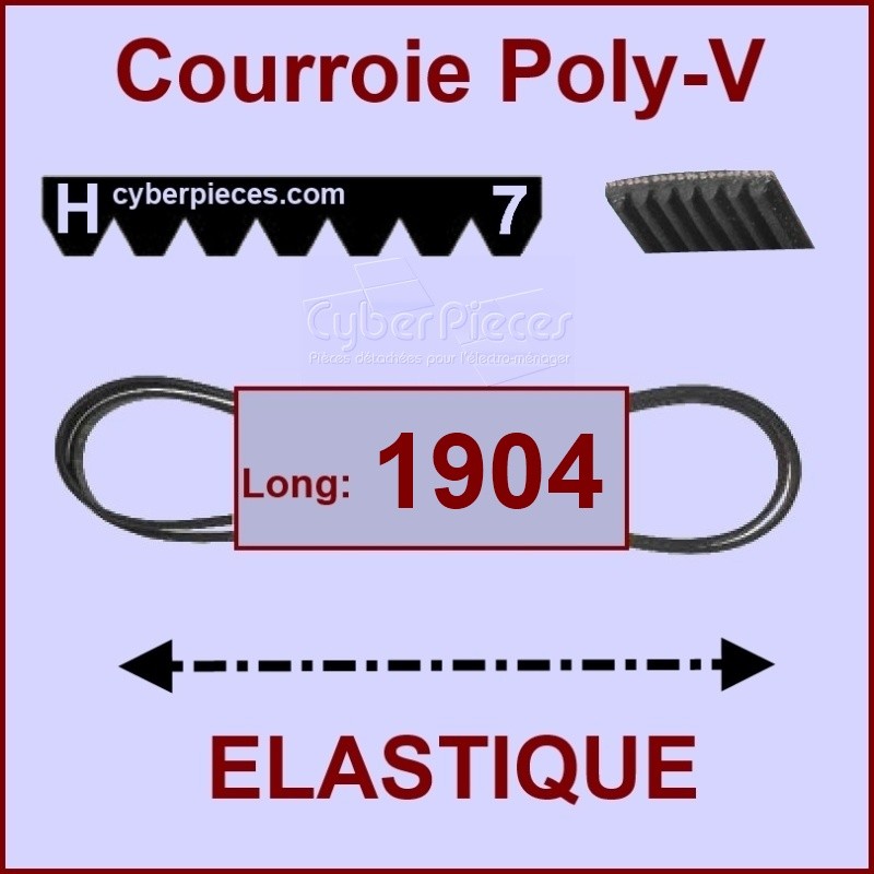 Courroie 1904H7 - EL- élastique - Pièces sèche-linge