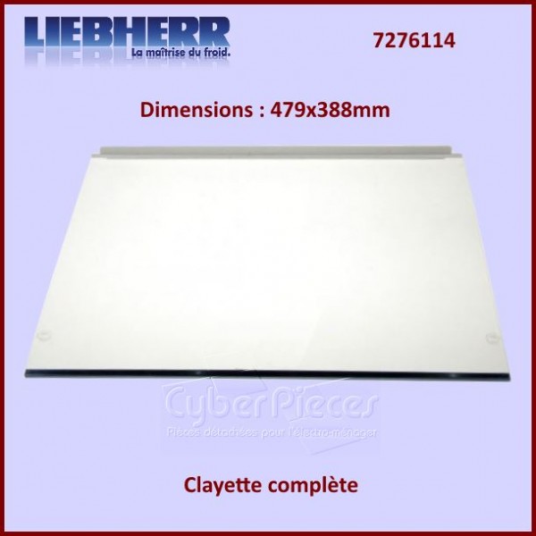 Clayette en verre de réfrigérateur Liebherr 7276114 - Pièces réfrig