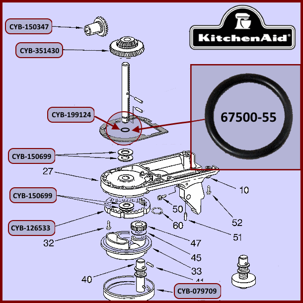 Joint Torique 67500-55 Kitchenaid