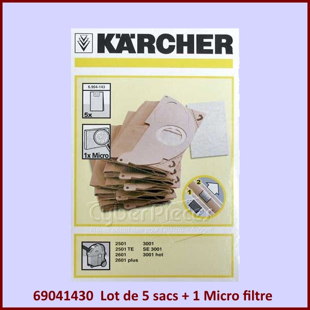 Lot de 5 sacs KARCHER 69041430