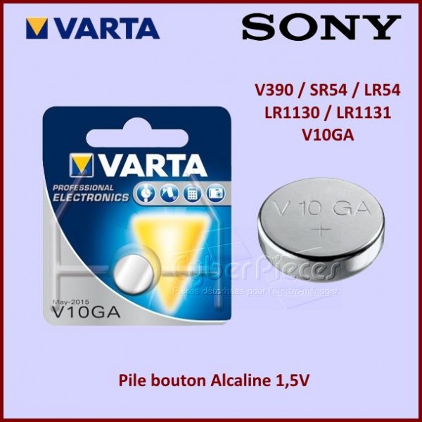 Pile électronique alcaline 1,5V LR54 - LR1130 - V10GA Varta - AZ Piles  distribution