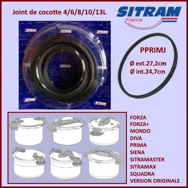 Joint Sitram autocuiseur 4-6-8-10-13 litres Sitra Squadra 