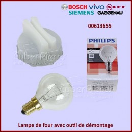 Lampe de four avec outil de démontage Bosch 00613655 - Pièces four