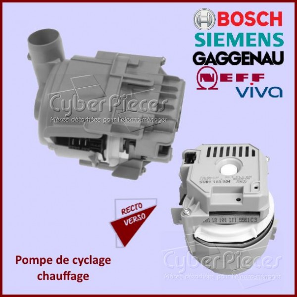 Pompe de chauffage + cyclage pour lave-vaisselle Bosch, Siemens