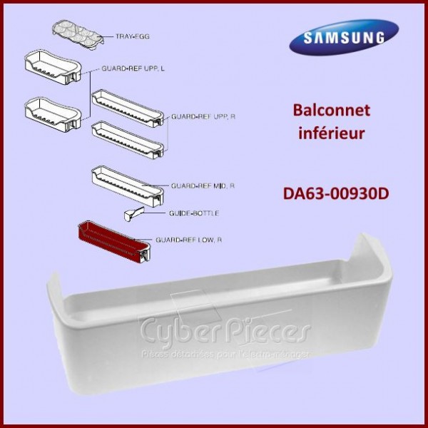 Balconnet Porte Bouteilles Inferieur Référence : Da63-04874a Pour  Refrigerateur Samsung : : Gros électroménager