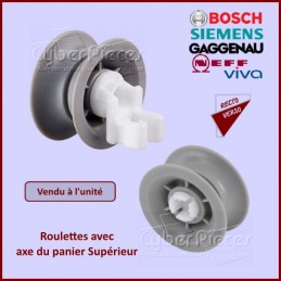 Kit roulettes panier supérieur lave-vaisselle Bosch Siemens Neff Brandt  00424717