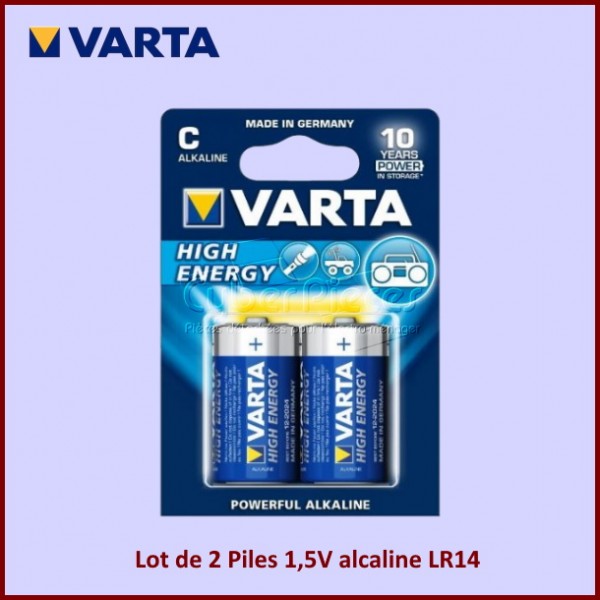 2 Piles alcalines LR14 1,5V VARTA - Composants électriques