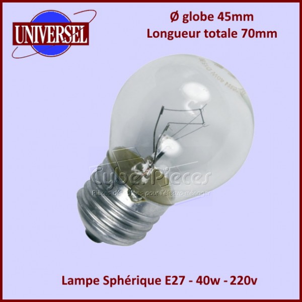 Lampe halogene 40W culot G9 / 230V - 300° - Composants électriques