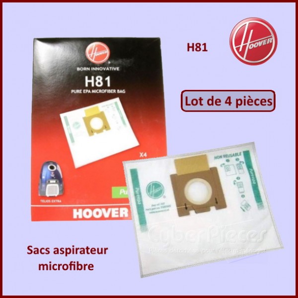 Lot de 4 Sacs aspirateur H81 Hoover 35601865 CYB-017633