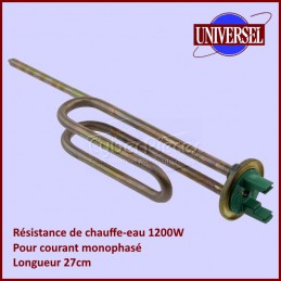 Resistance Chauffe Eau 1200W Mono MTS 27cm