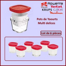 6 pots de yaourt pour Yaourtiere - SEB XF100501