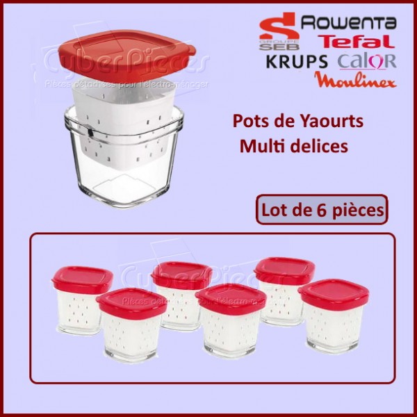 Seb XF100501 Pot yaourt lot de 6 pots pour Multi délices
