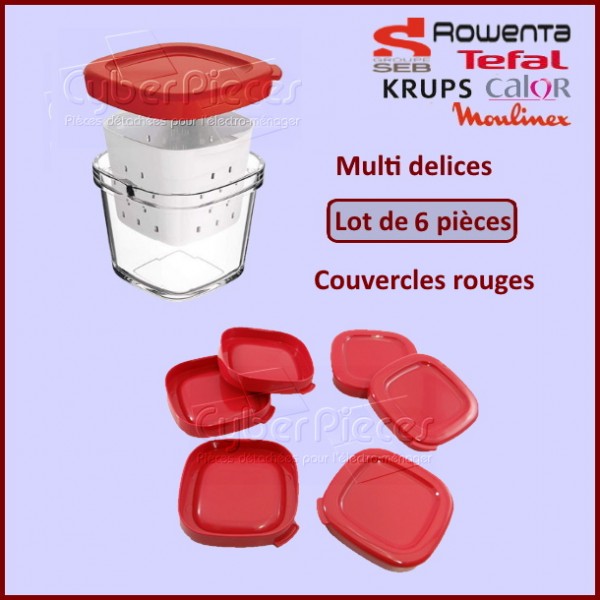 Pot de yaourt par 6 XF100101 pour Yaourtière, SEB, ,MULTI DELICES