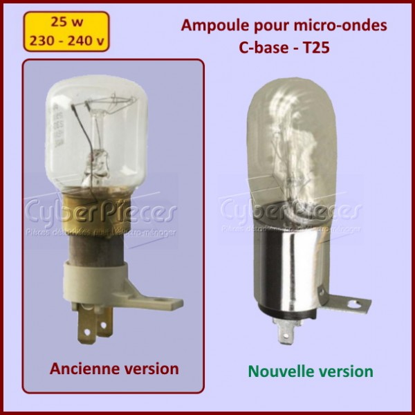 Ampoule micro-ondes B15/25w/220v - Pièces Micro-ondes