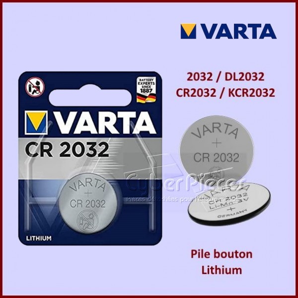Pile bouton au lithium CR2032, 3V 210mAh