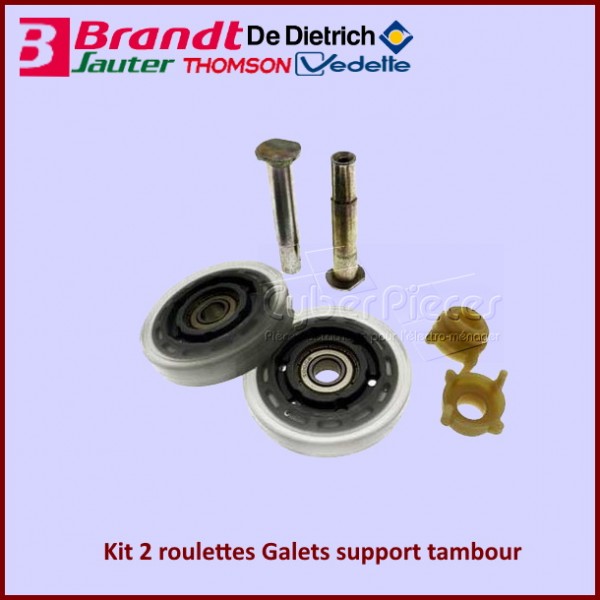 Kit 2 roulettes Galets support tambour - Pièces sèche-linge
