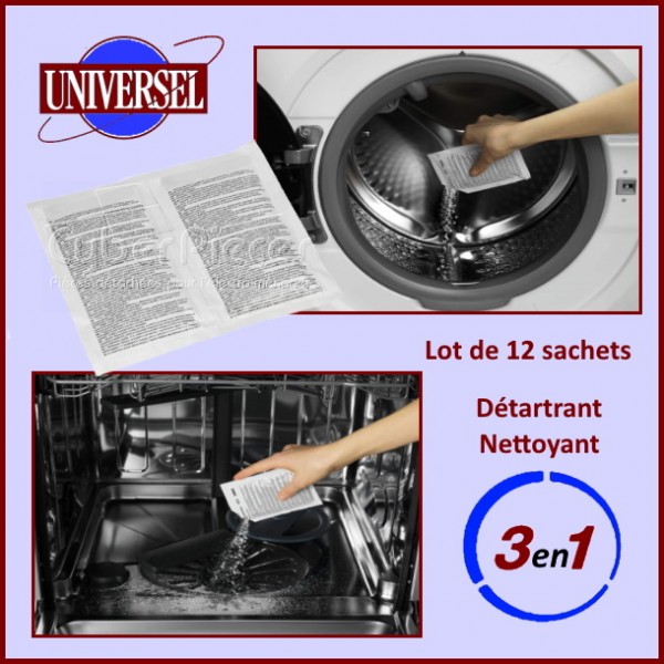 Détartrant 3 en 1 lave-linge & lave-vaisselle Wpro 12 sachets - Achat &  prix