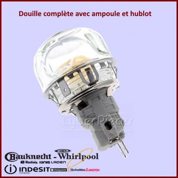 Douille + ampoule 481225518213 (Whirlpool, Indesit) - Pièces four