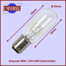 Ampoule halogène G9 - 25w - 300° - Four - D964435