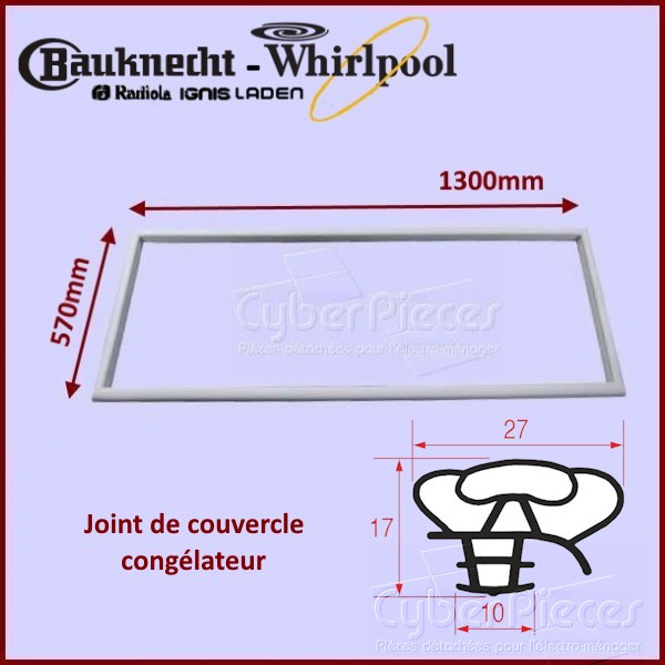 Joint couvercle congélateur coffre Whirlpool Ignis Bauknecht 481946818197