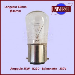 Ampoule T25 240V 20W d'origine 4713-001524 4713-001524 4713-001031  4713-001046 Four micro-ondes MOULINEX, SAMSUNG