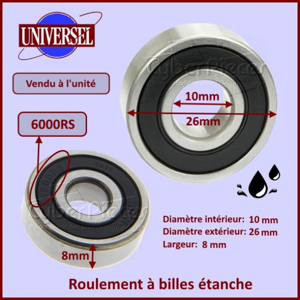 Roulement 6000RS - 10x26x8mm