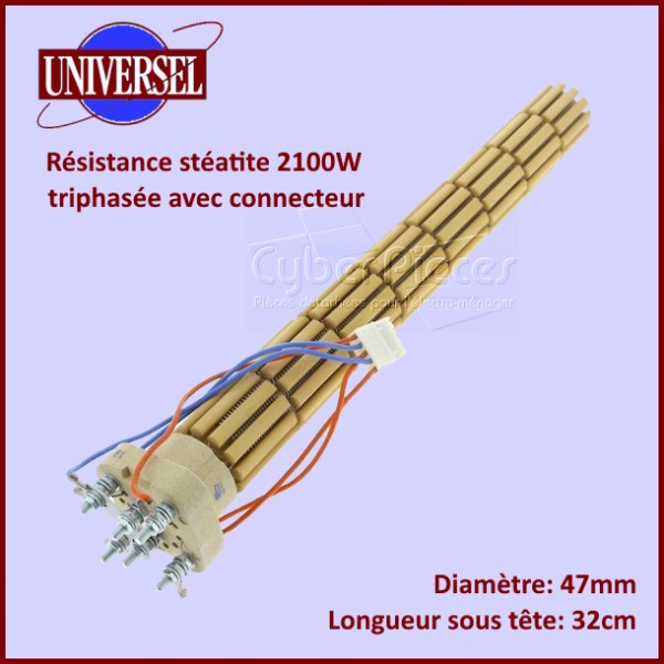 Résistance chauffe-eau stéatite 2100W avec connecteur CYB-232609