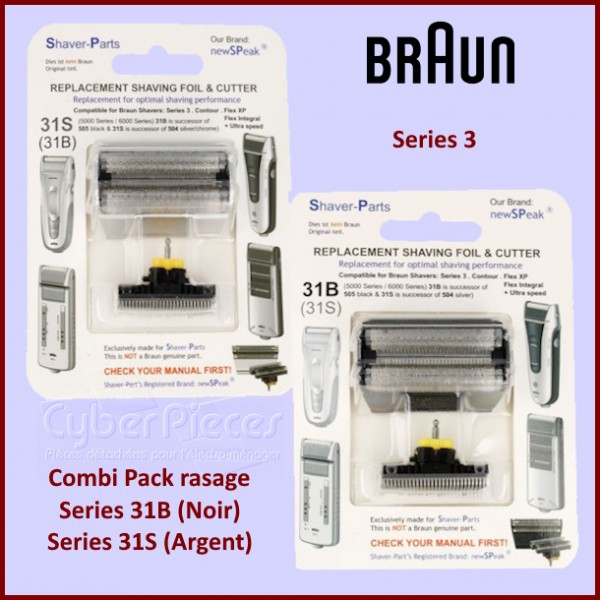 Tête et couteau de rasoir Braun 31S - 31B 