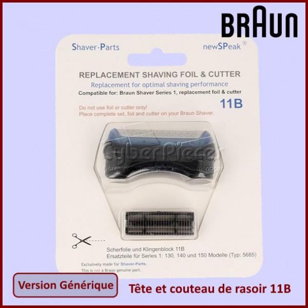 Tête et couteau de rasoir 11B Braun 81387933 