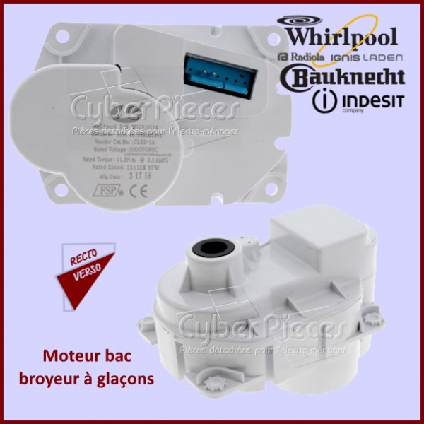 Moteur bac broyeur à glaçons Whirlpool 480132103237 CYB-177979