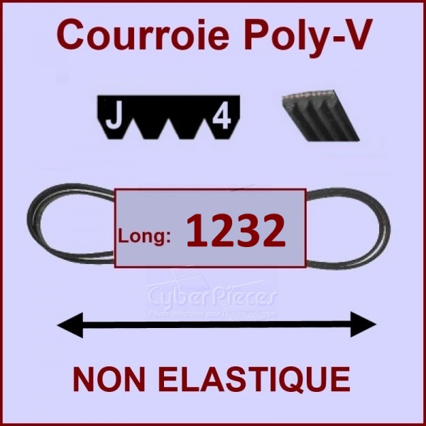 Courroie 1232J4 non élastique CYB-238229