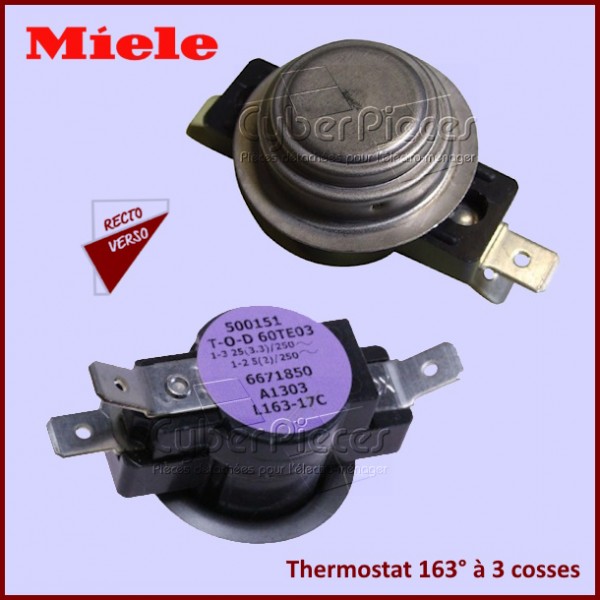 Thermostat 163° à 3 cosses Miele 6671850 CYB-094962