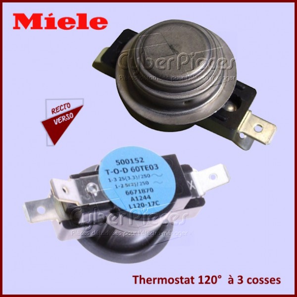 Thermostat 120° à 3 cosses Miele 6671870 CYB-321198