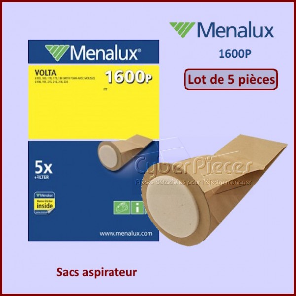 Lot de 5 Sacs aspirateur Menalux 1600P - 9001966390 CYB-136969