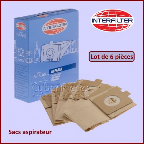 Lot de 6 Sacs aspirateur 157-AL68 - 35601441 CYB-408233