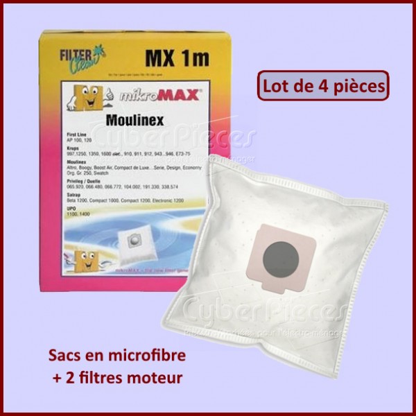 Lot de 4 Sacs aspirateur MX-1m CYB-115643