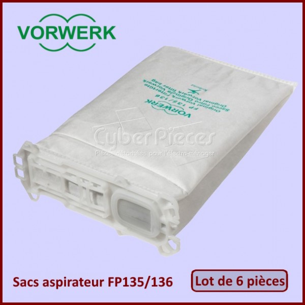 Lot de 6 Sacs aspirateur Vorwerk FP135/136