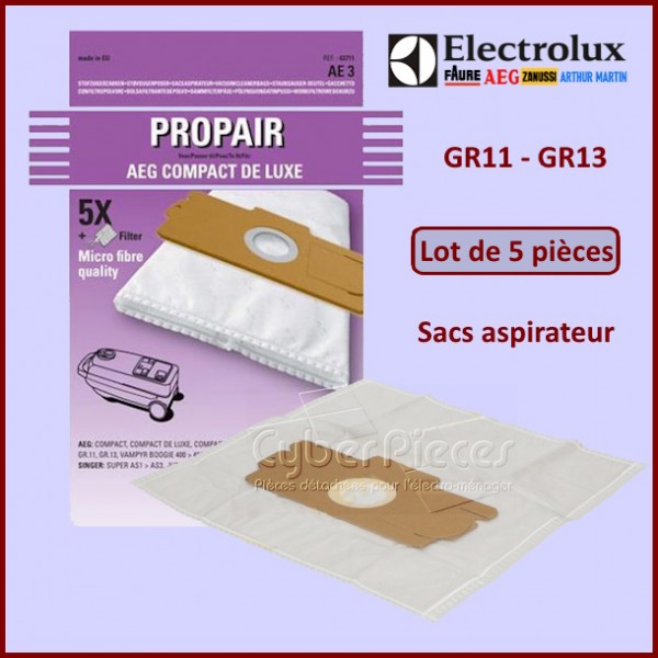 Lot de 5 sacs aspirateur Propair GR11 - GR13 CYB-253451