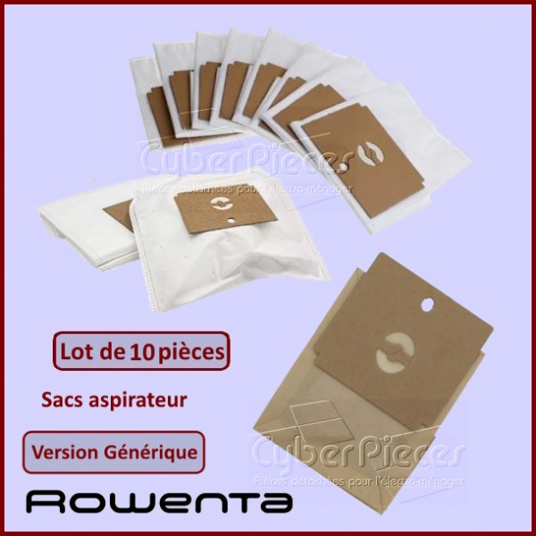 Lot de 10 Sacs pour aspirateur Dymbo de Rowenta ZR745